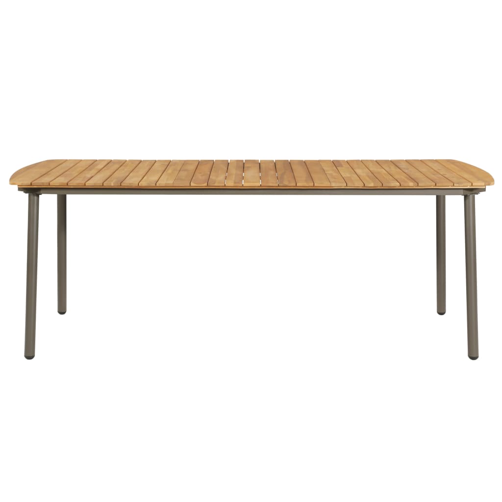 Patio Table 78.7&quot;X39.4&quot;X28.3&quot; Solid Acacia Wood And Steel