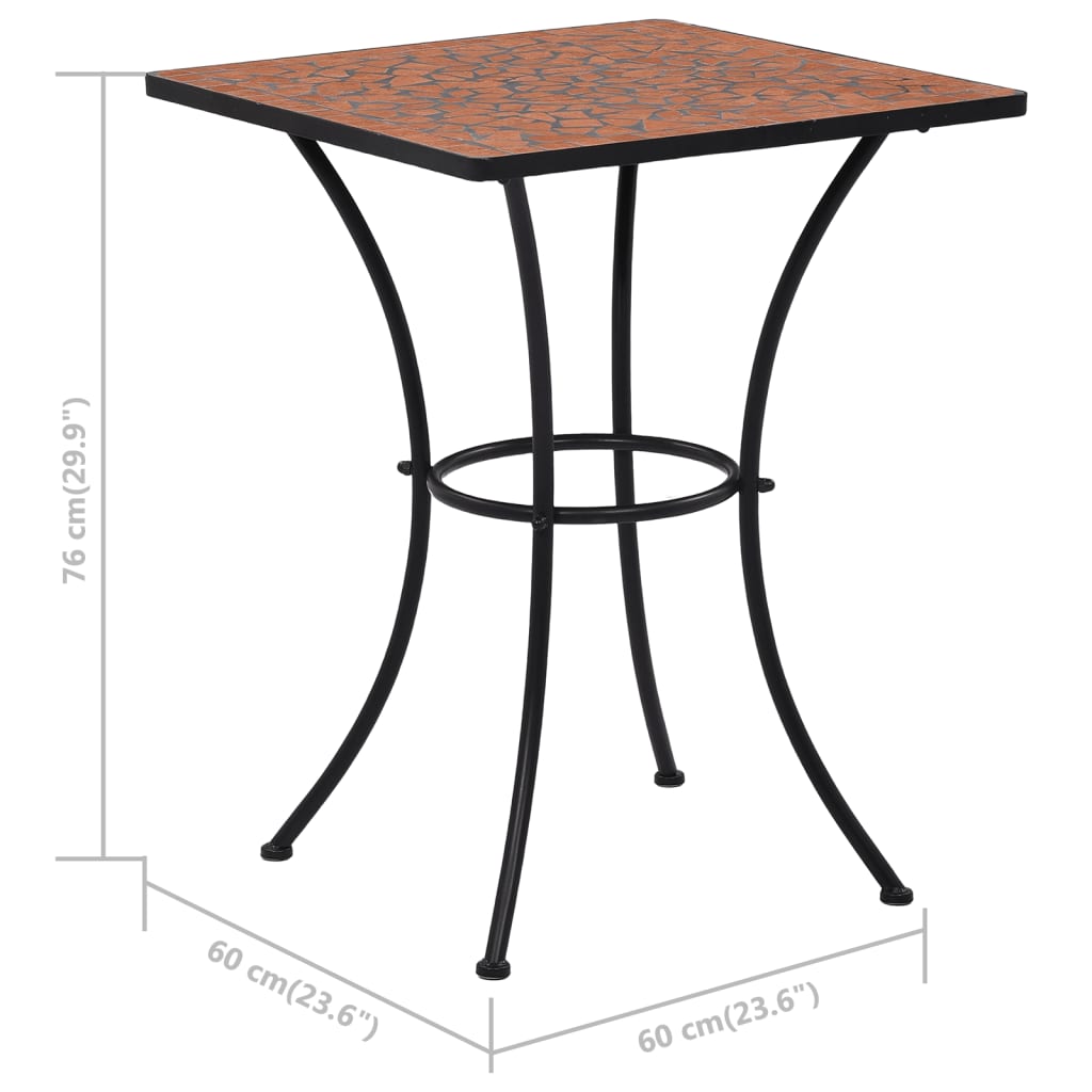 Mosaic Bistro Table 23.6&quot; Ceramic