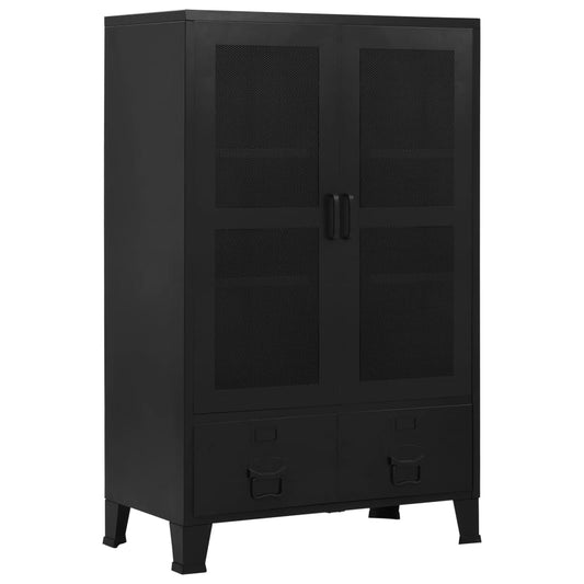 Office Cabinet With Mesh Doors Industrial Black 29.5&quot;X15.7&quot;X47.2&quot; Steel