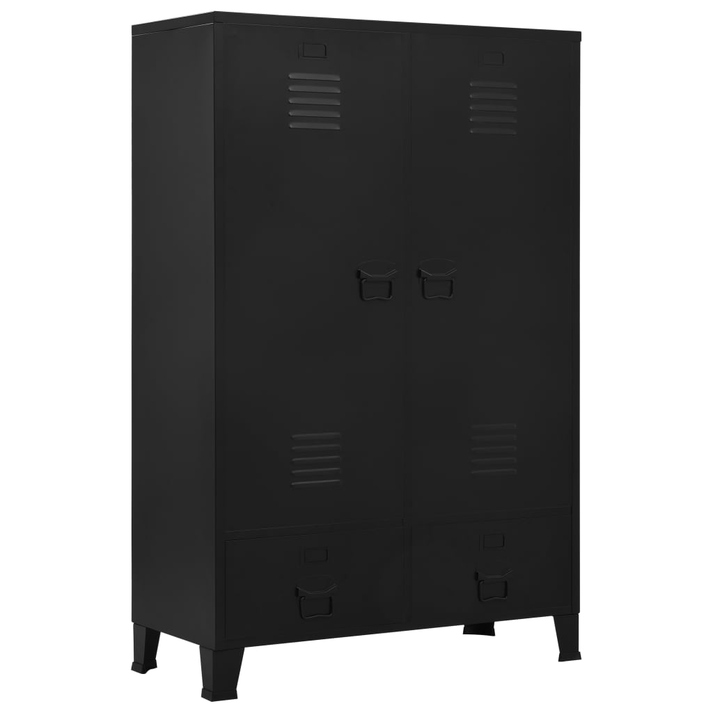 Wardrobe Industrial Black 35.4&quot;X15.7&quot;X55.1&quot; Steel