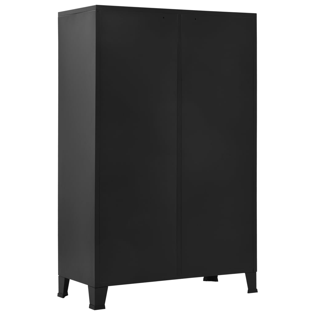 Wardrobe Industrial Black 35.4&quot;X15.7&quot;X55.1&quot; Steel