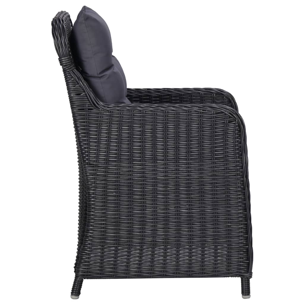 Patio Chairs 2 Pcs With Cushions Poly Rattan