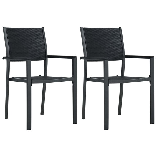 Patio Chairs 2 Pcs Plastic Rattan Look