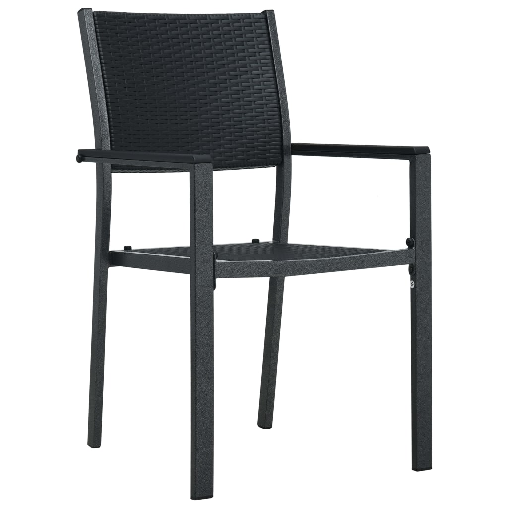 Patio Chairs 2 Pcs Plastic Rattan Look