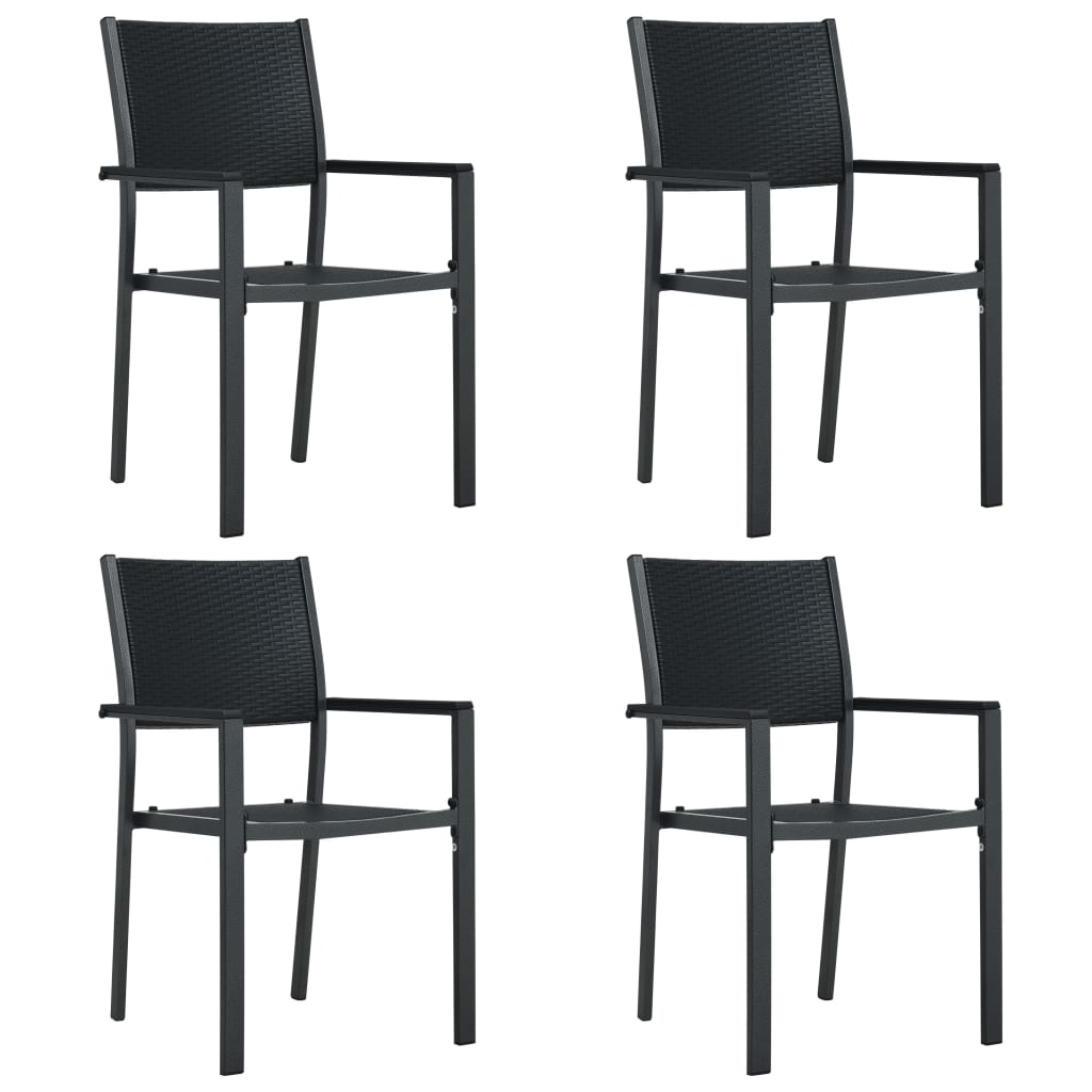 Patio Chairs 2 Pcs Plastic Rattan Look