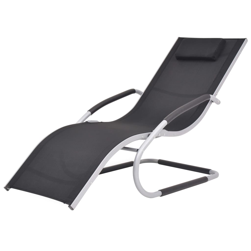 Sun Lounger With Pillow Aluminum And Textilene