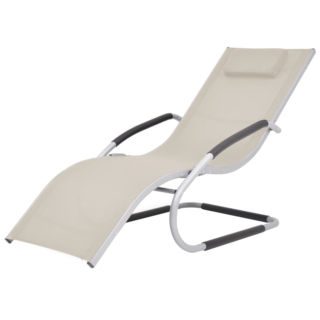 Sun Lounger With Pillow Aluminum And Textilene