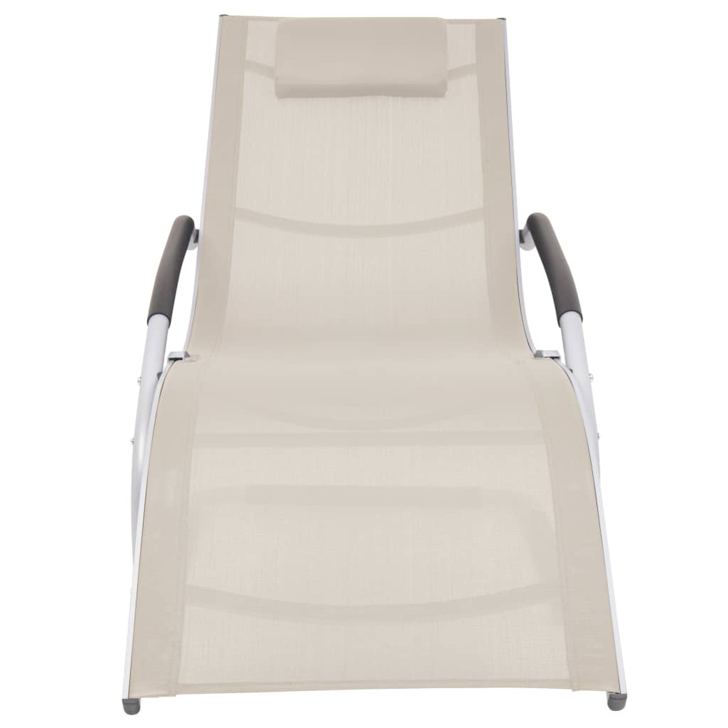 Sun Lounger With Pillow Aluminum And Textilene