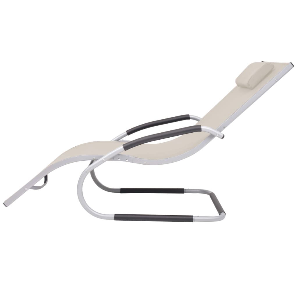 Sun Lounger With Pillow Aluminum And Textilene