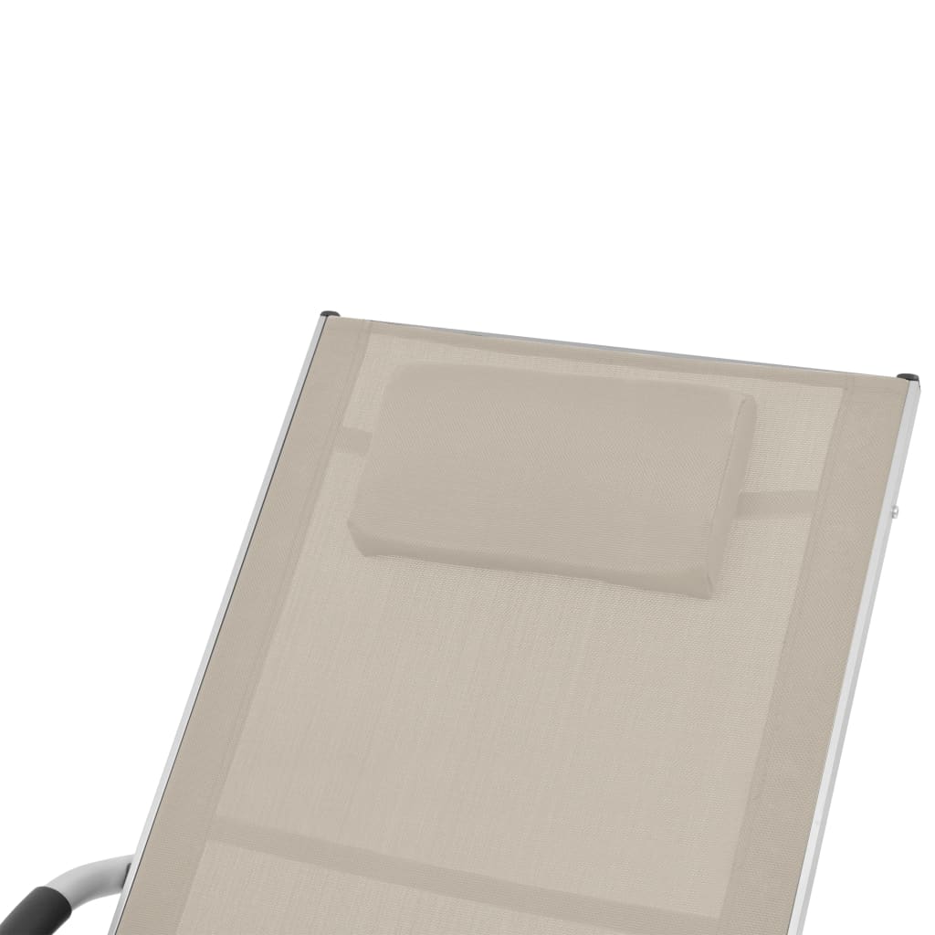 Sun Lounger With Pillow Aluminum And Textilene