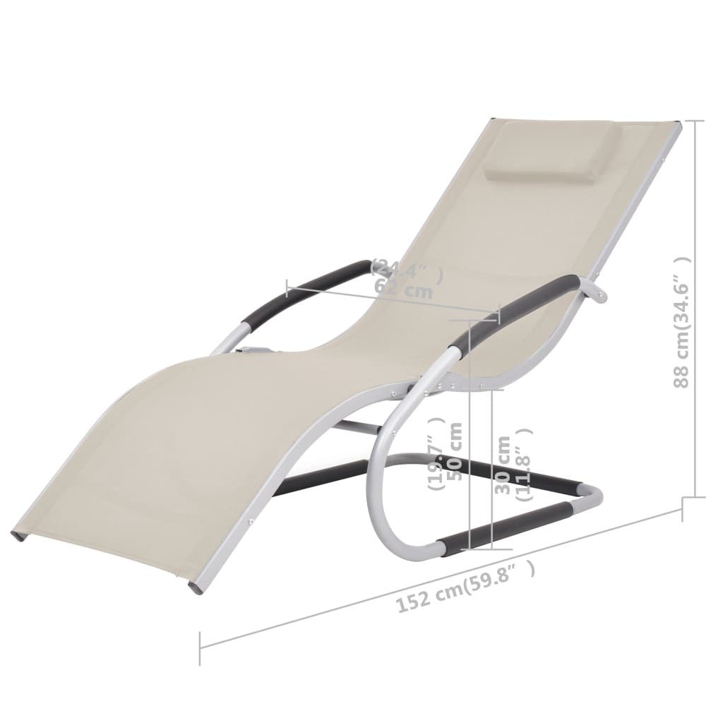 Sun Lounger With Pillow Aluminum And Textilene