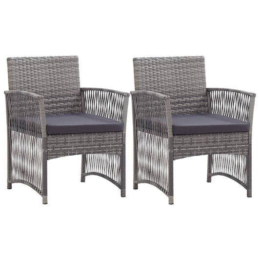 Patio Armchairs With Cushions 2 Pcs Poly Rattan