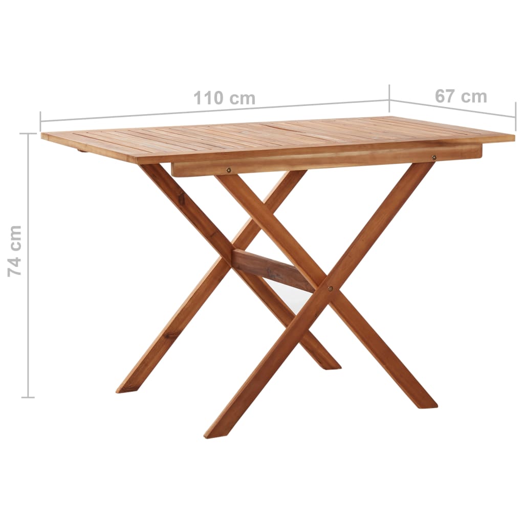 Patio Table 43.3&quot;X26.4&quot;X29.1&quot; Solid Acacia Wood