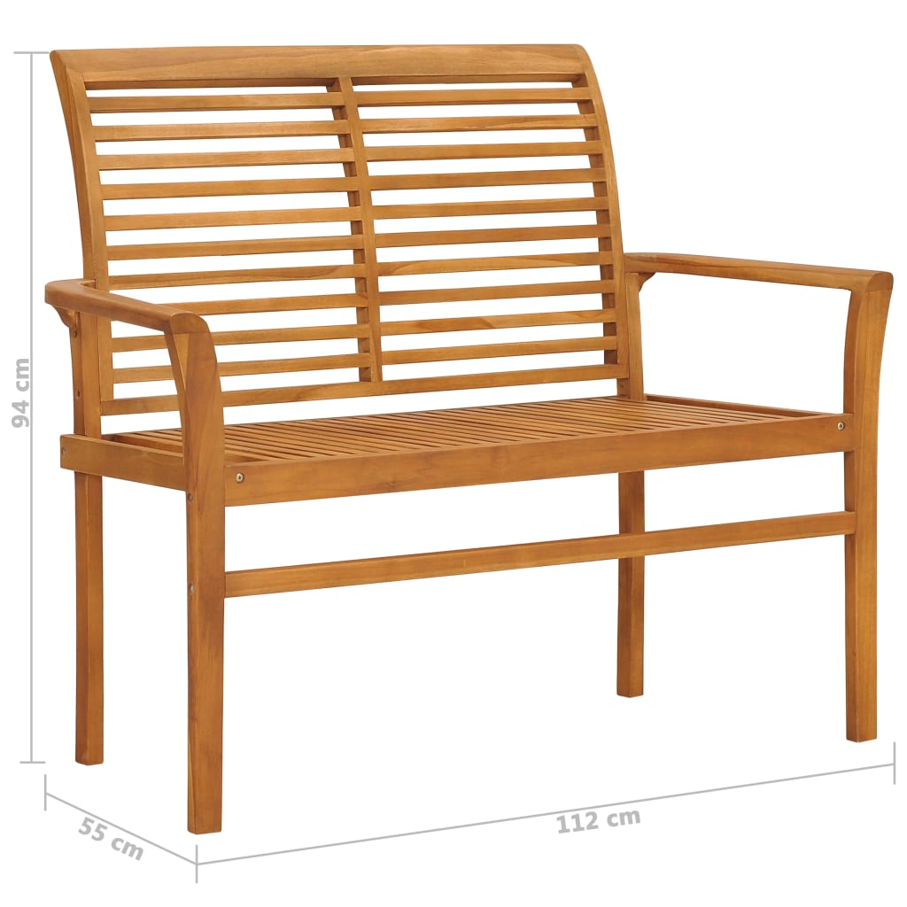 Patio Bench 44.1&quot; Solid Teak Wood