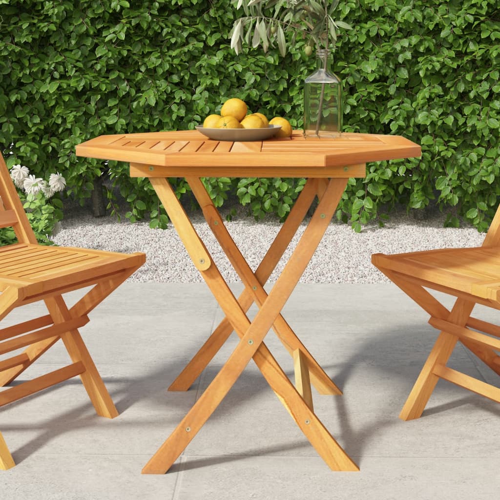 Folding Patio Table 33.5&quot;X29.9&quot; Solid Teak Wood