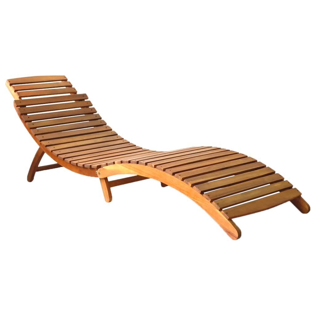 Sun Lounger Solid Acacia Wood