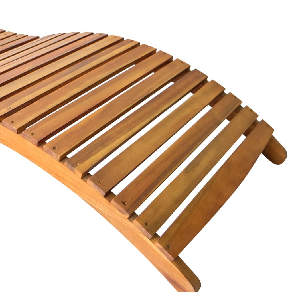 Sun Lounger Solid Acacia Wood