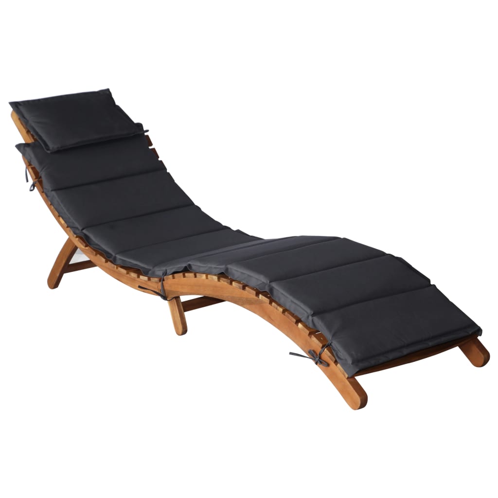 Sun Lounger Solid Acacia Wood