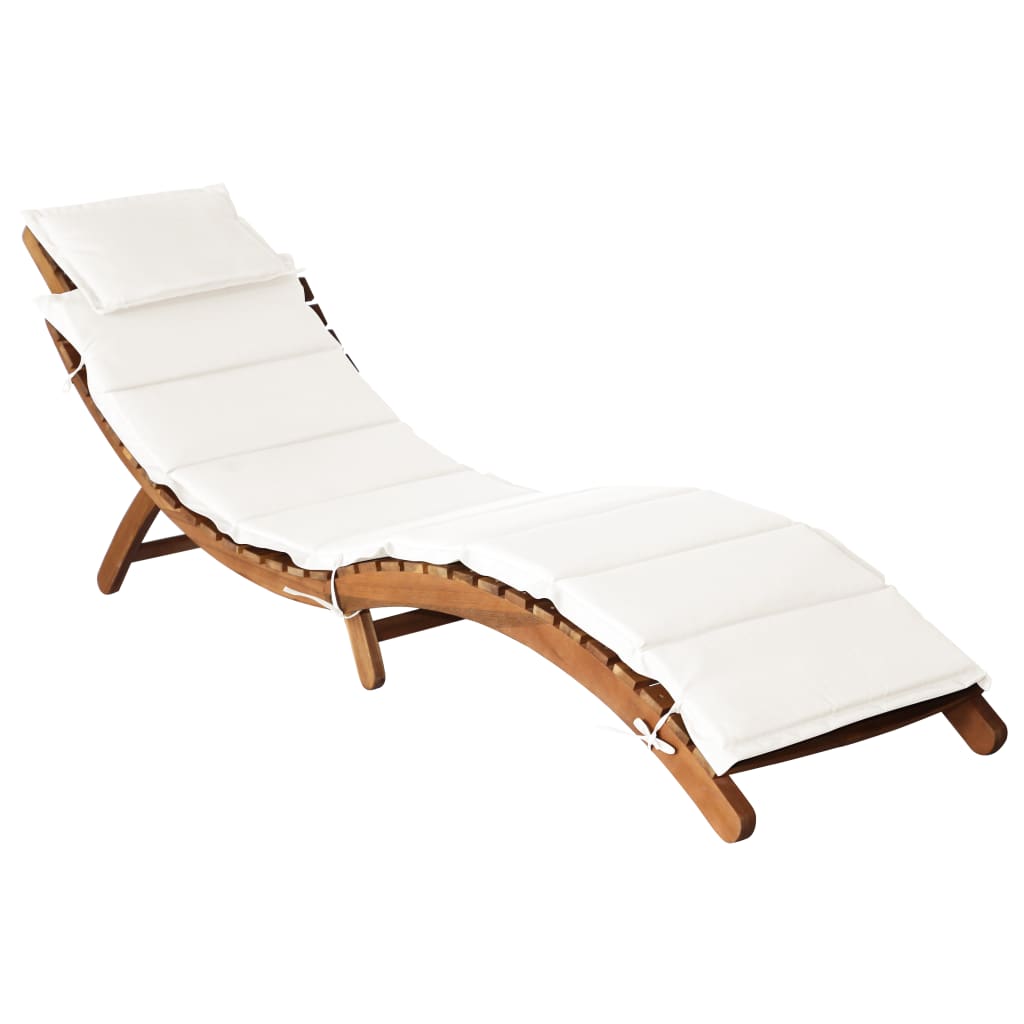 Sun Lounger Solid Acacia Wood