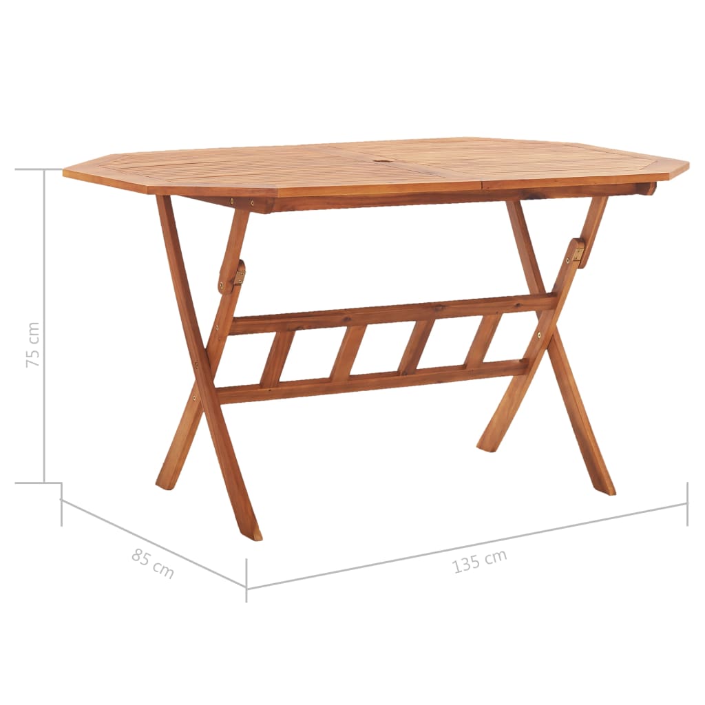 Folding Patio Table Solid Wood Acacia