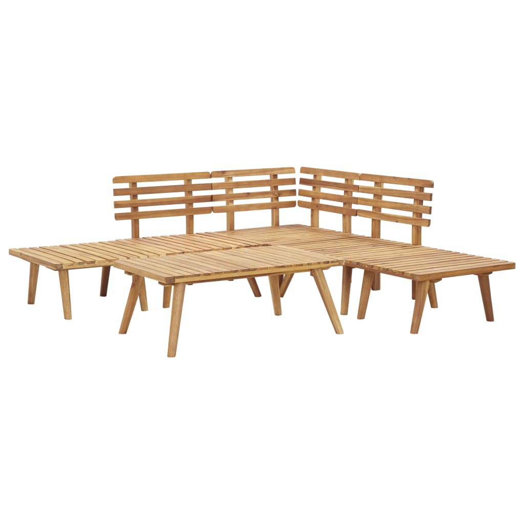 6 Piece Patio Lounge Set Solid Acacia Wood