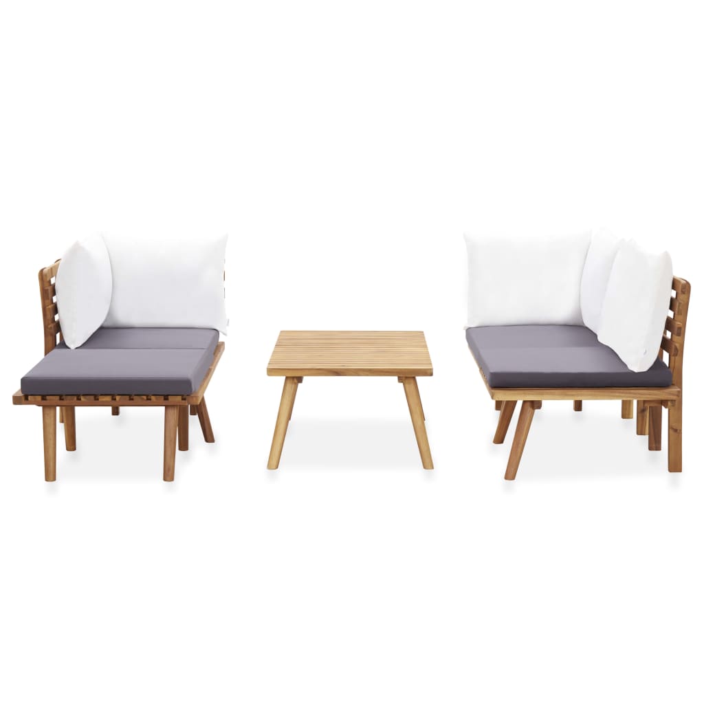 5 Piece Patio Lounge Set Solid Acacia Wood