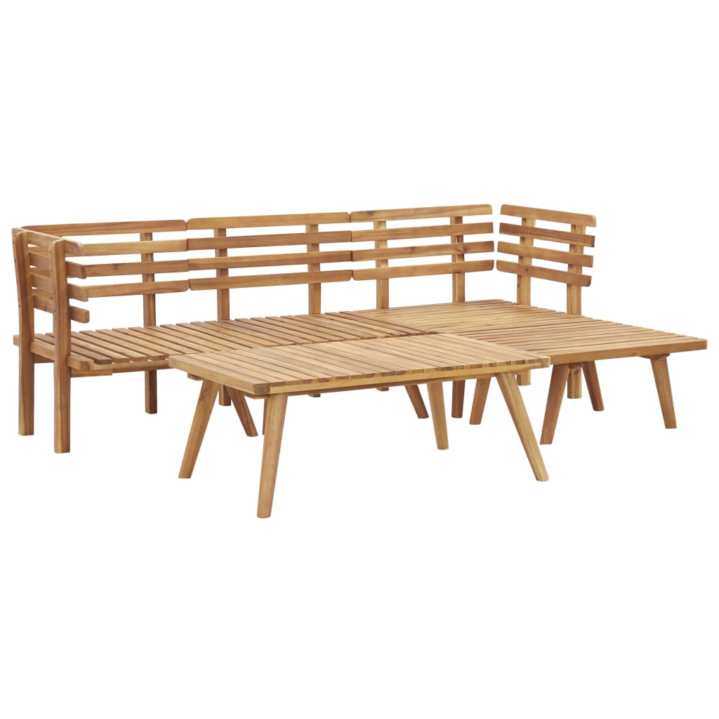 5 Piece Patio Lounge Set Solid Acacia Wood