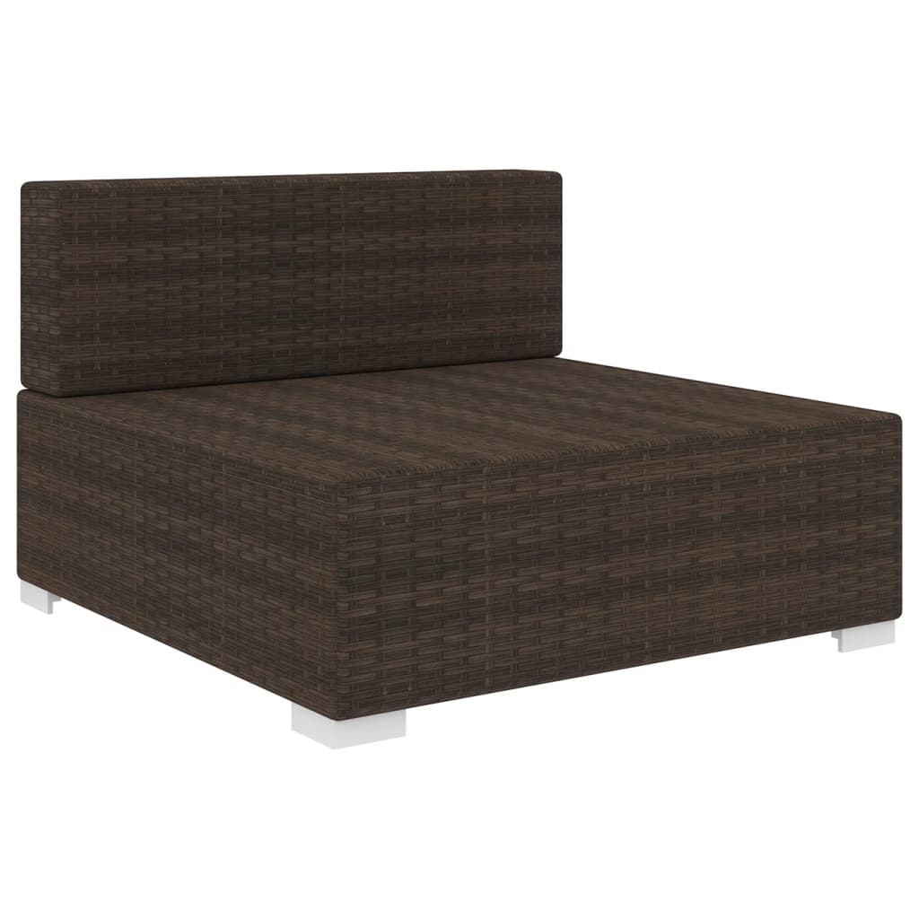 Sectional Middle Seat With Cushions Poly Rattan