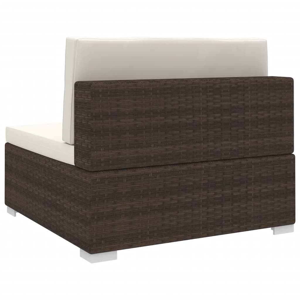 Sectional Middle Seat With Cushions Poly Rattan