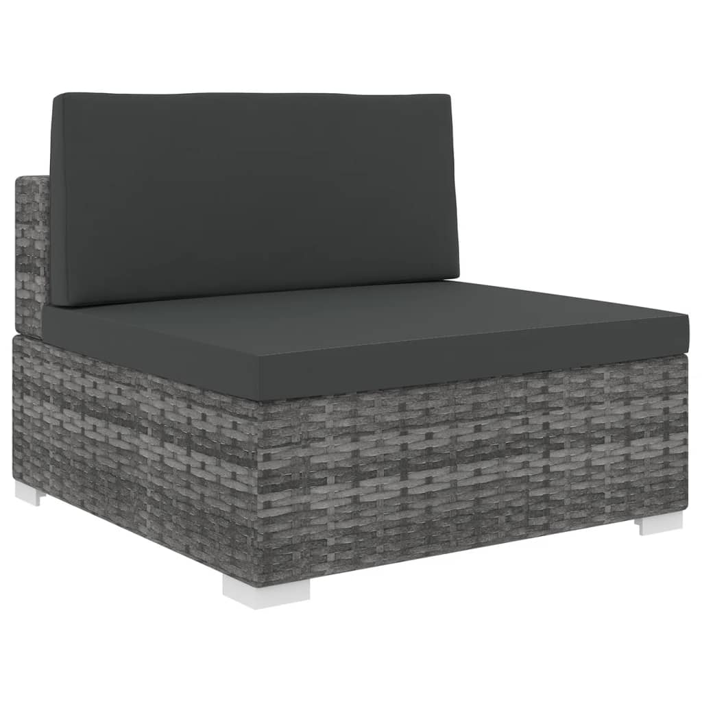 Sectional Middle Seat With Cushions Poly Rattan