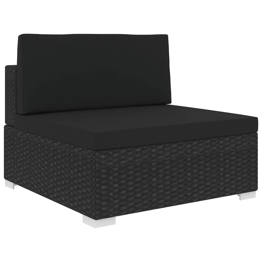 Sectional Middle Seat With Cushions Poly Rattan