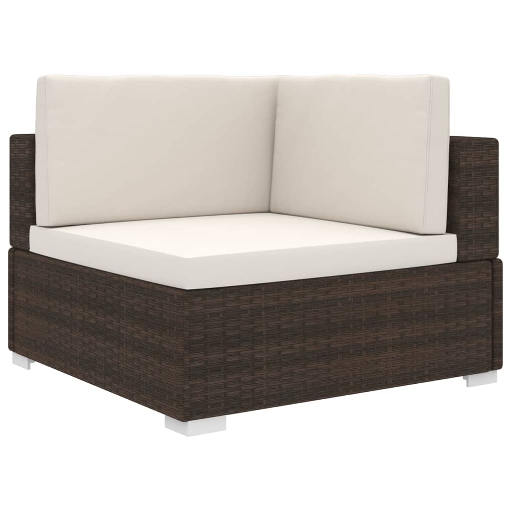 Sectional Corner Chair With Cushions Poly Rattan