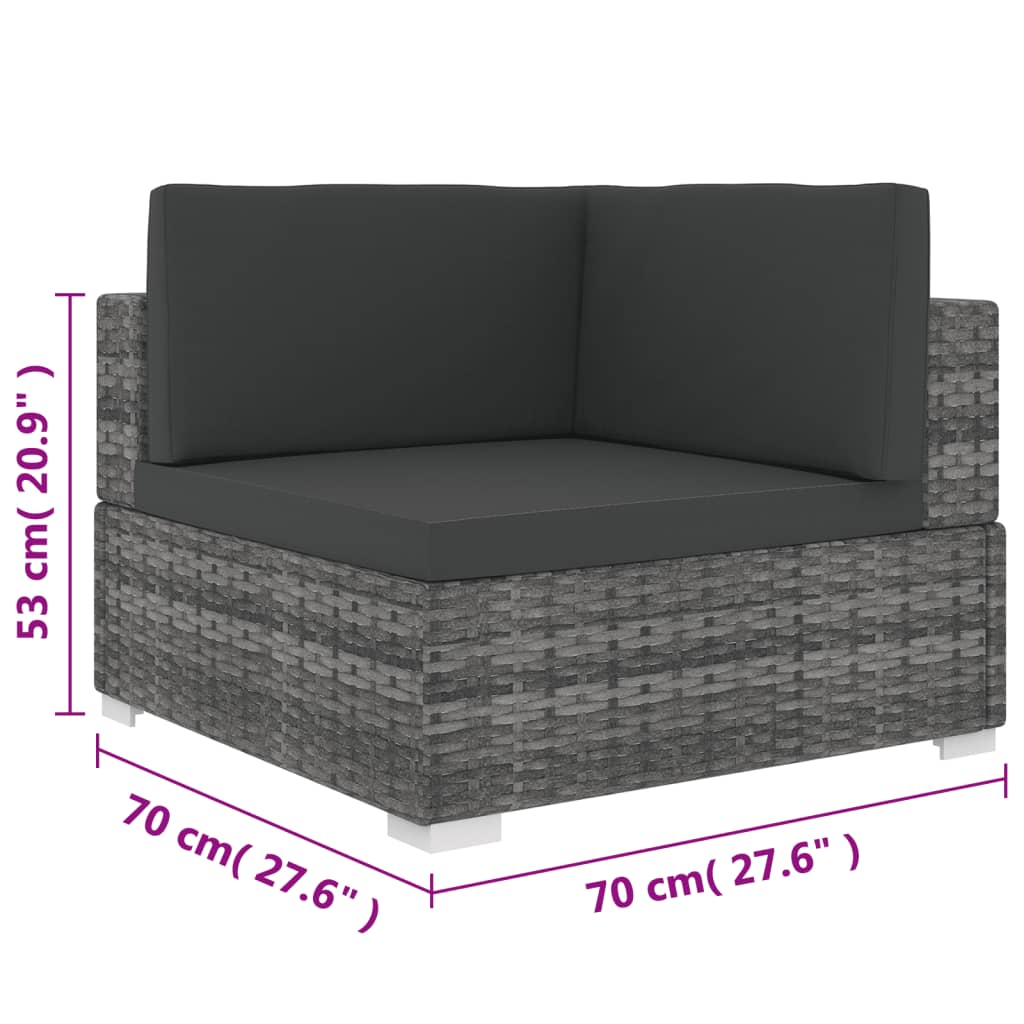 Sectional Corner Chair With Cushions Poly Rattan