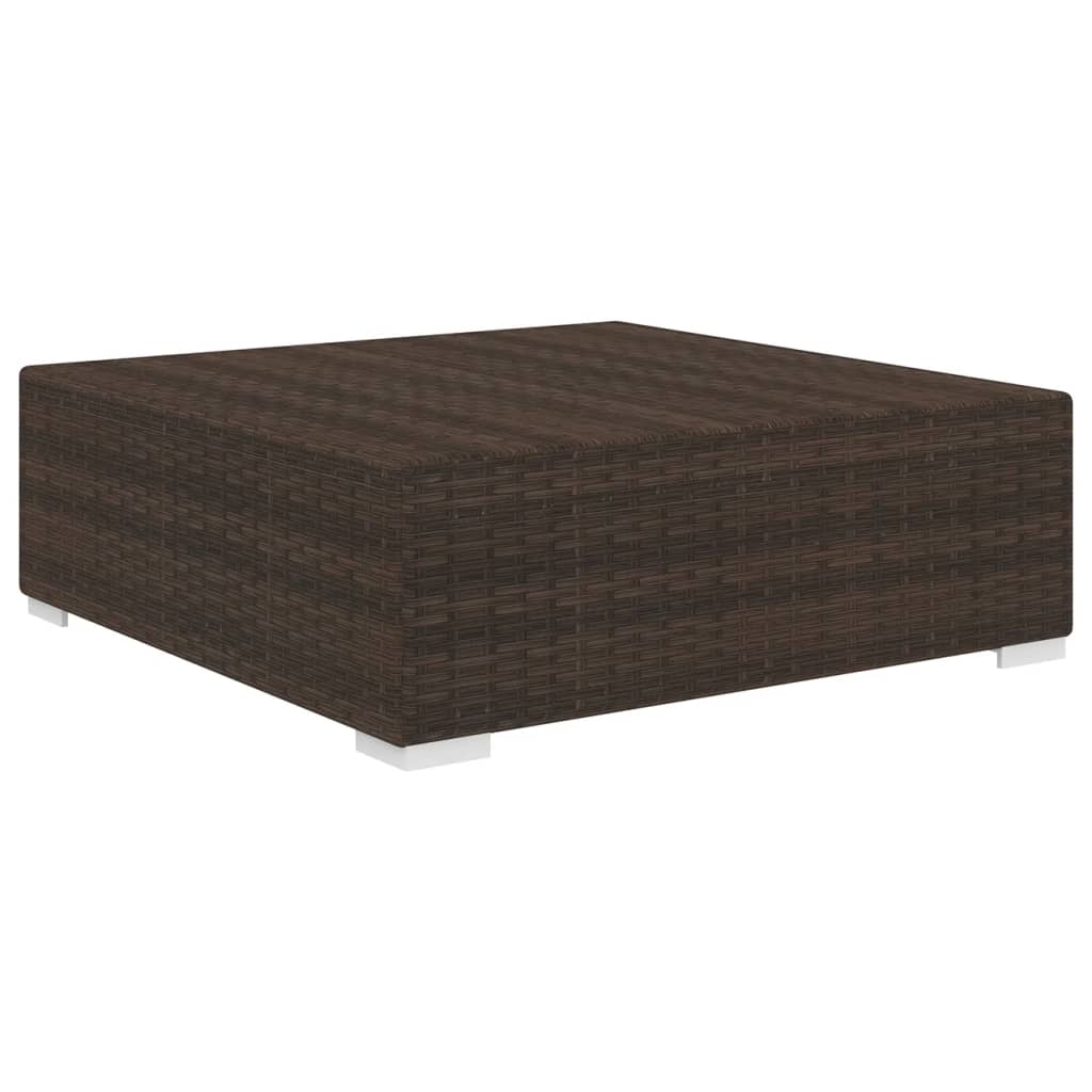 Sectional Footrest With Cushion Poly Rattan