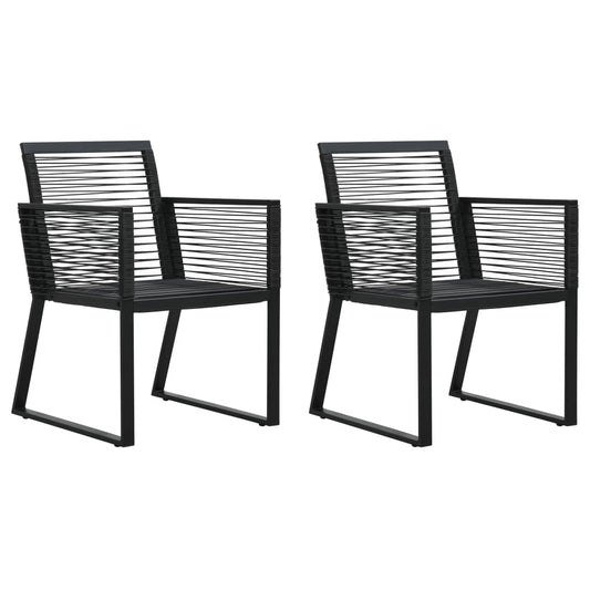 Patio Chairs 2 Pcs Black Pvc Rattan