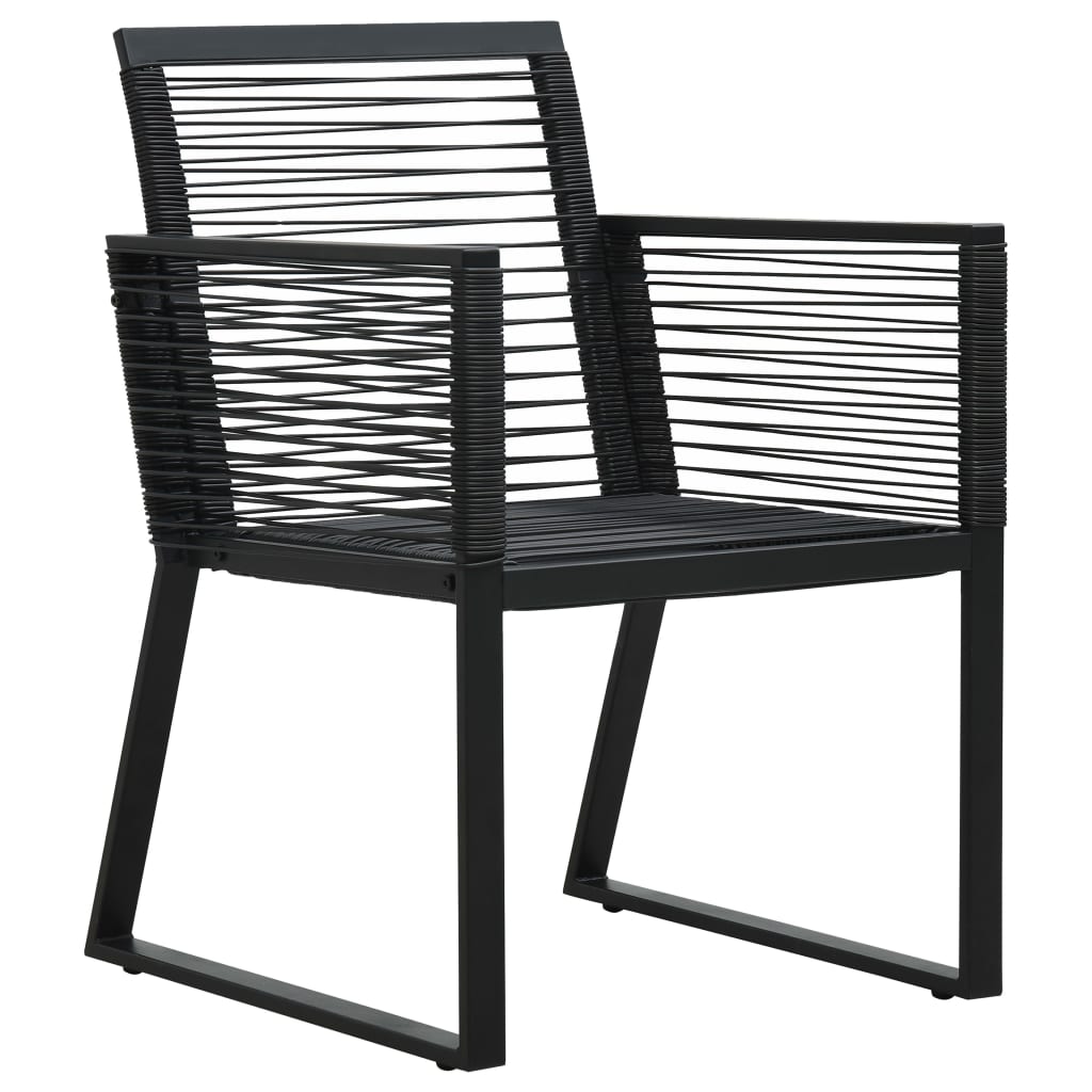 Patio Chairs 2 Pcs Black Pvc Rattan