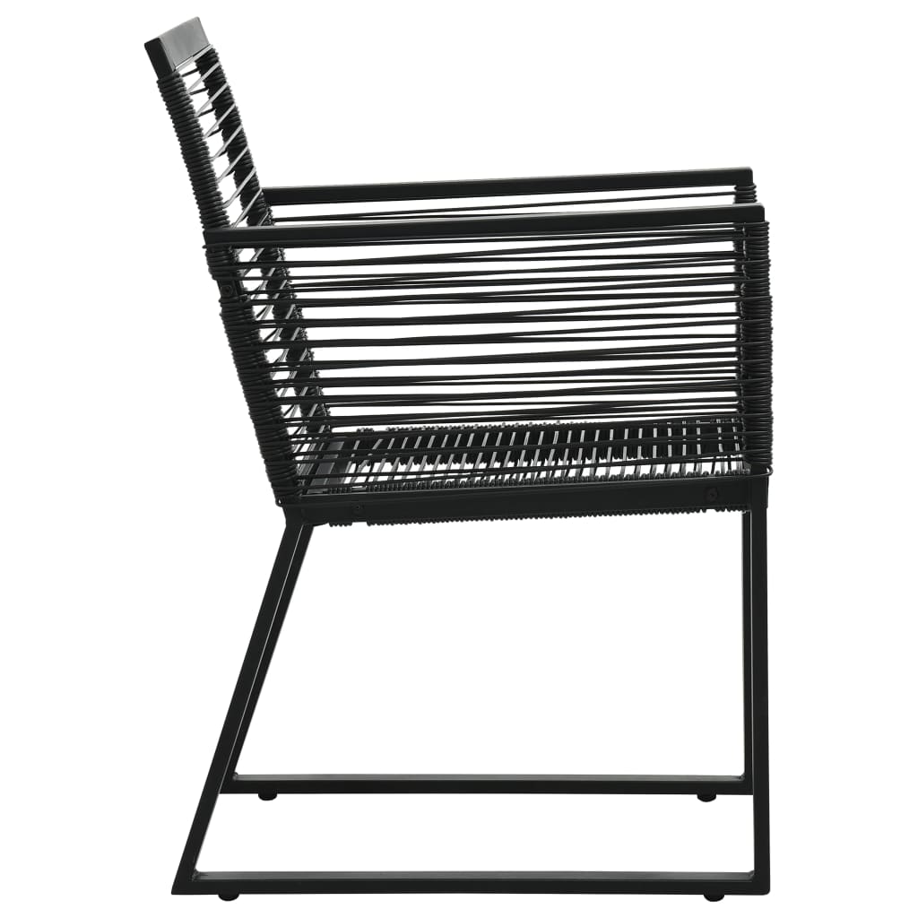 Patio Chairs 2 Pcs Black Pvc Rattan