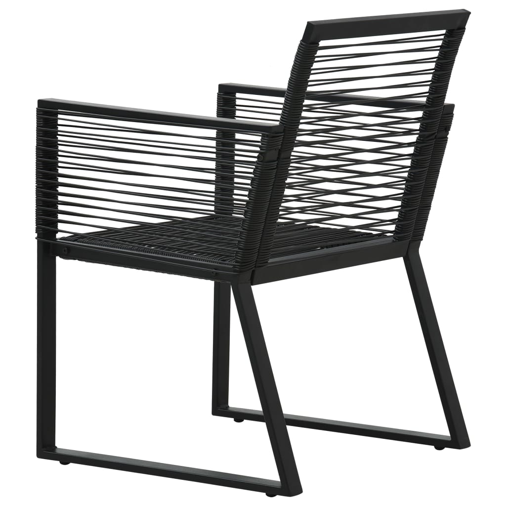 Patio Chairs 2 Pcs Black Pvc Rattan