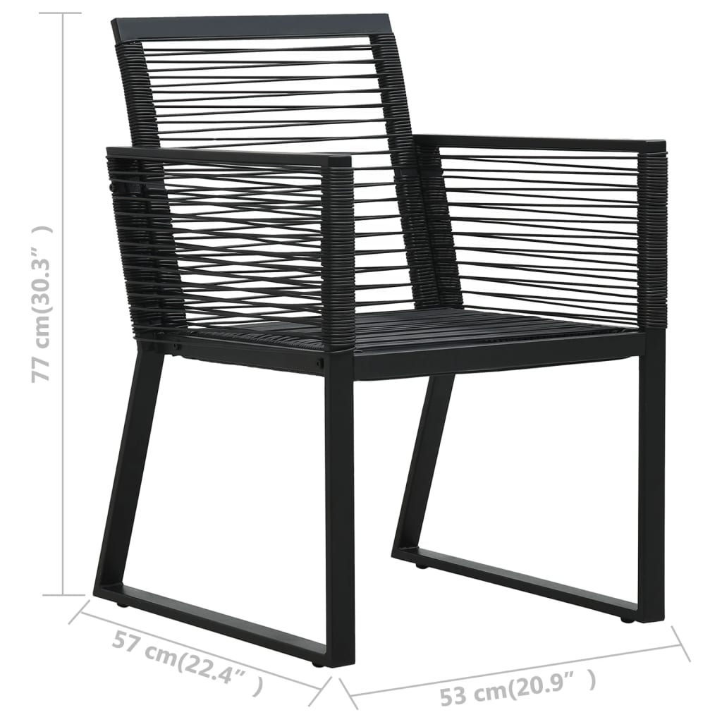 Patio Chairs 2 Pcs Black Pvc Rattan