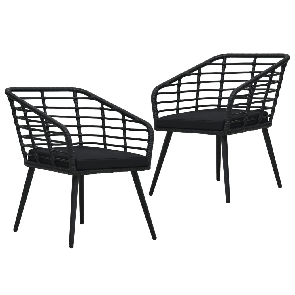 Patio Chairs With Cushions 2 Pcs Poly Rattan