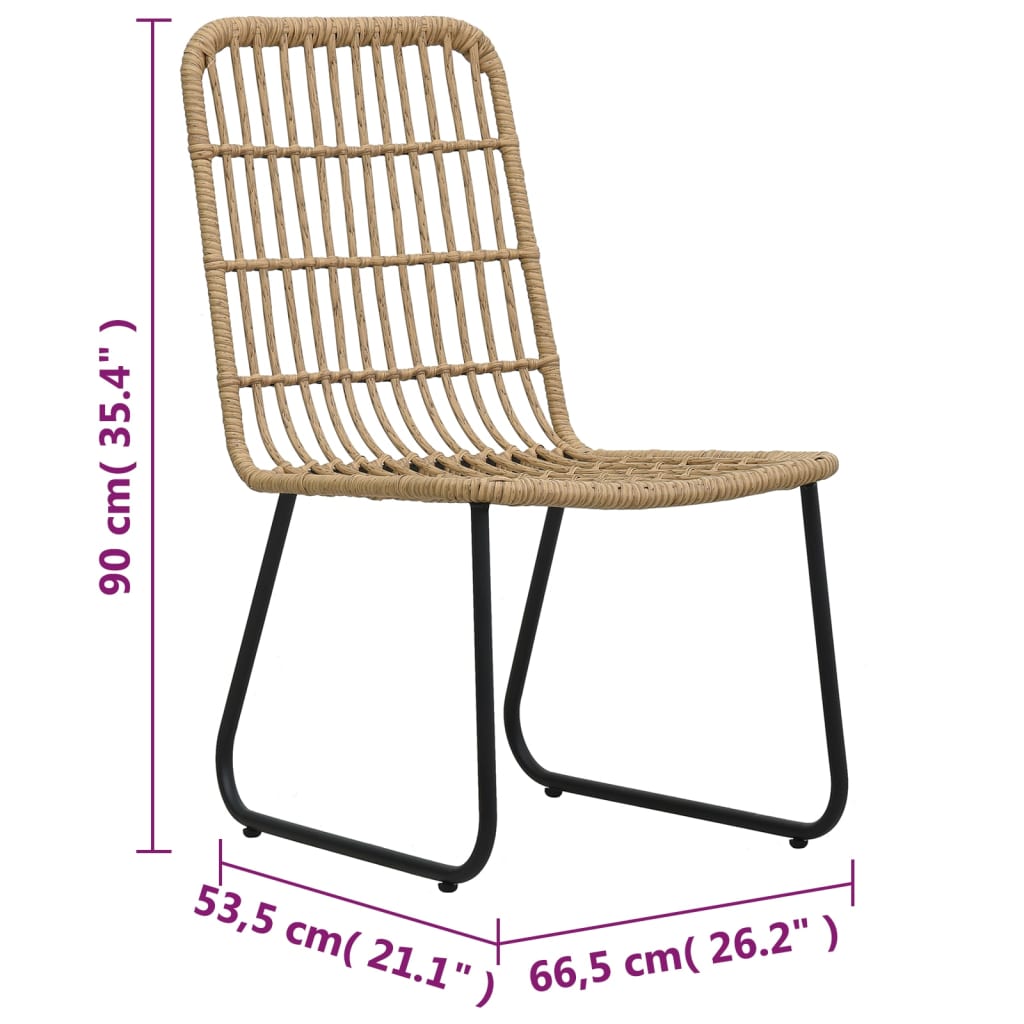 Patio Chairs 2 Pcs Poly Rattan