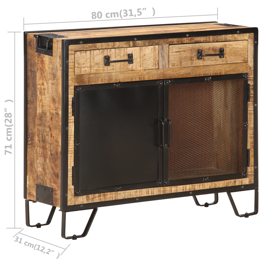 Sideboard 31.5&quot;X12.2&quot;X28&quot; Solid Rough Mango Wood