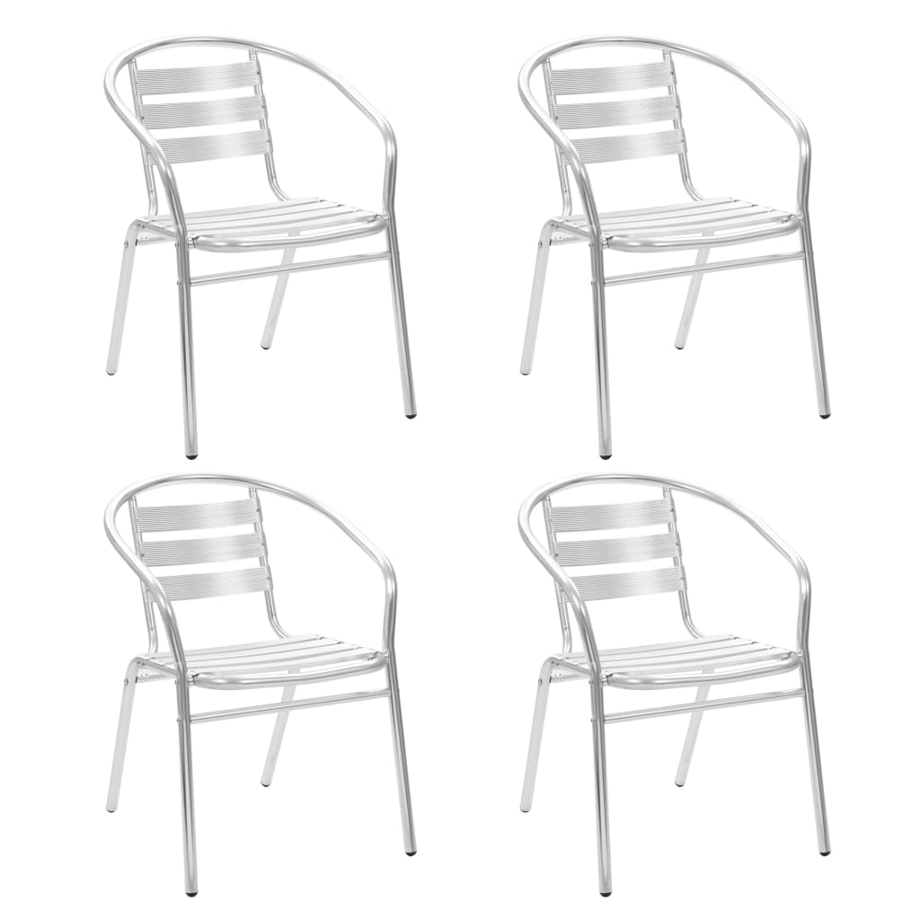 Stackable Patio Chairs 4 Pcs Aluminum