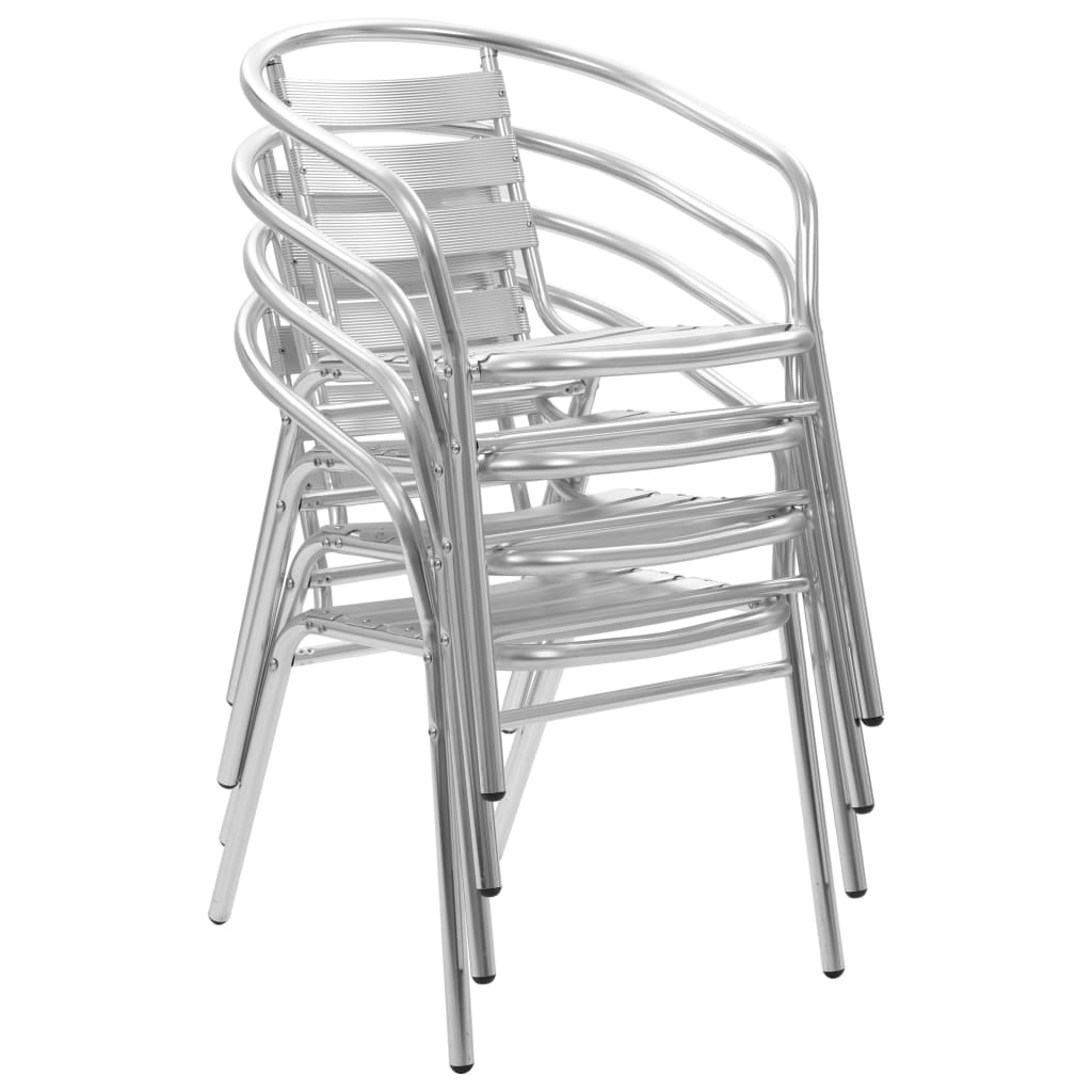 Stackable Patio Chairs 4 Pcs Aluminum