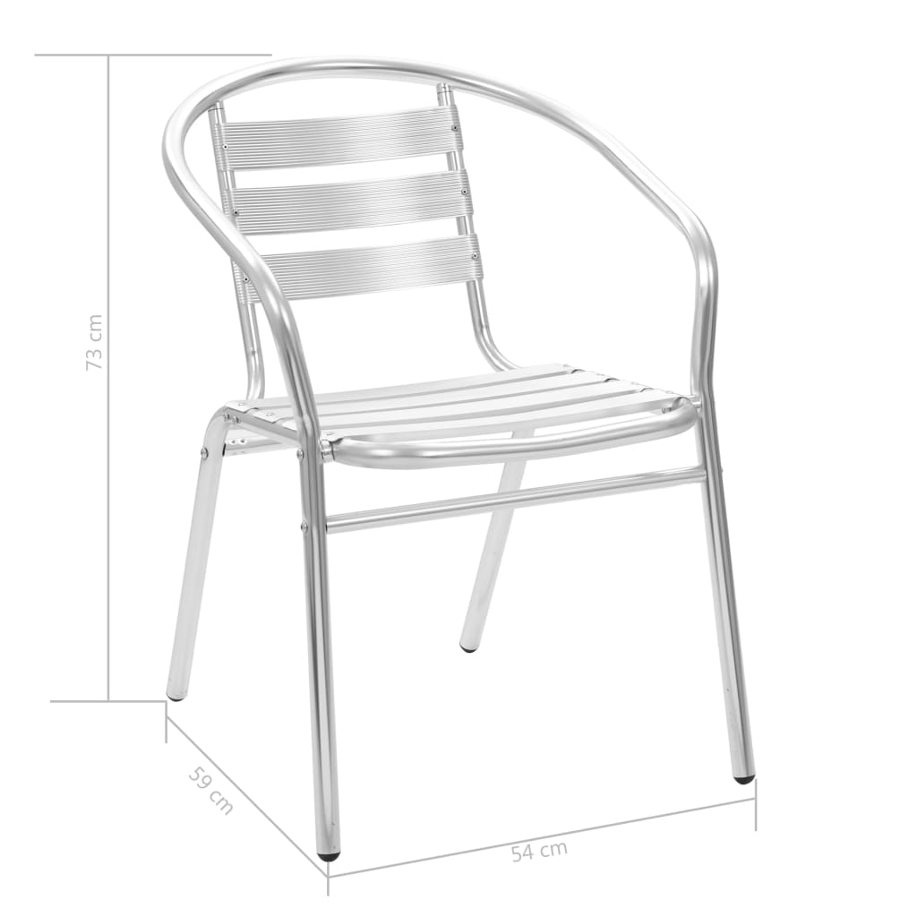 Stackable Patio Chairs 4 Pcs Aluminum