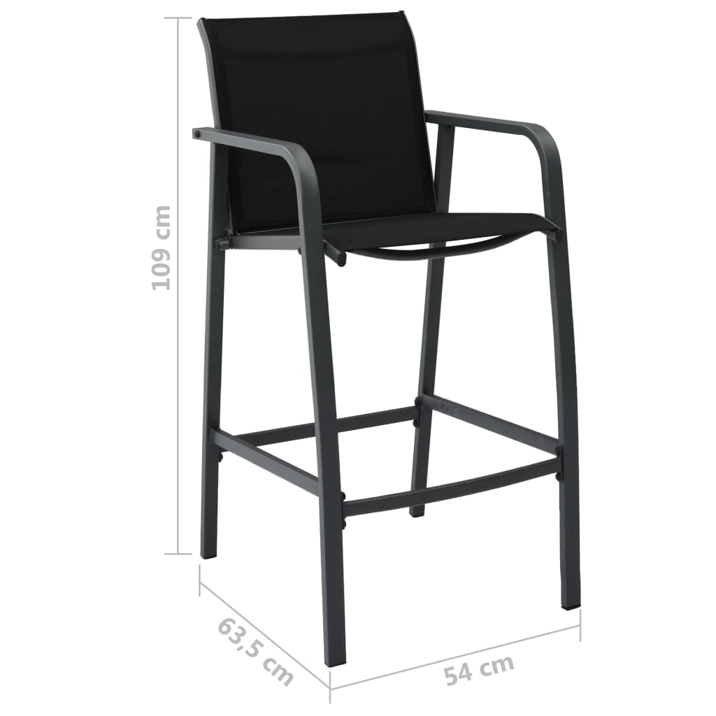 Patio Bar Chairs 4 Pcs Textilene