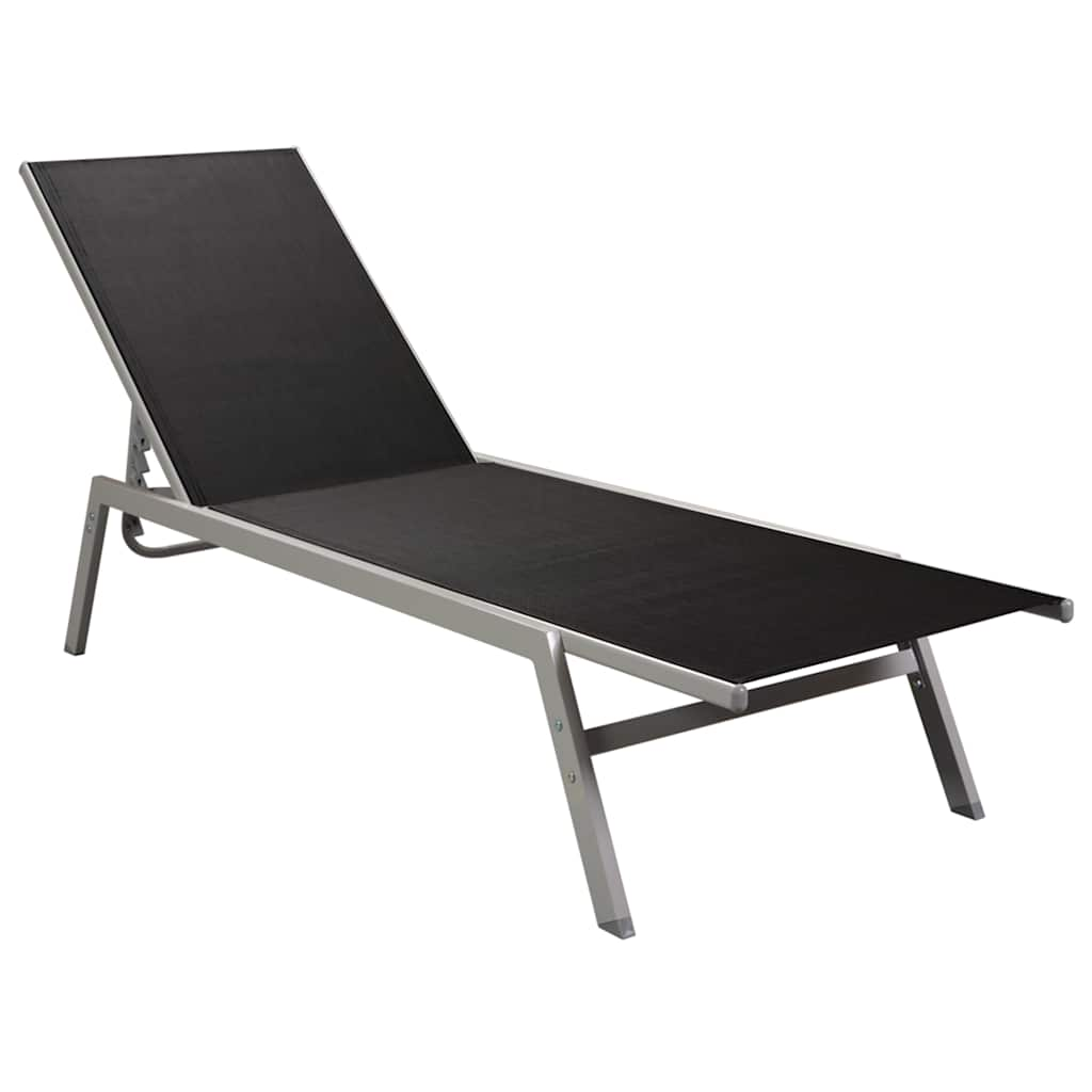 Sun Lounger Steel And Textilene Black