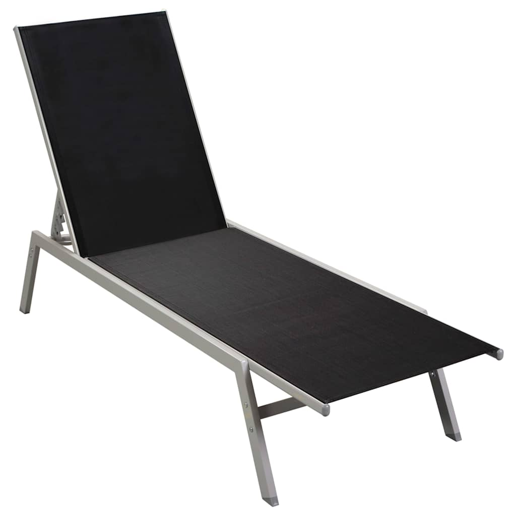 Sun Lounger Steel And Textilene Black