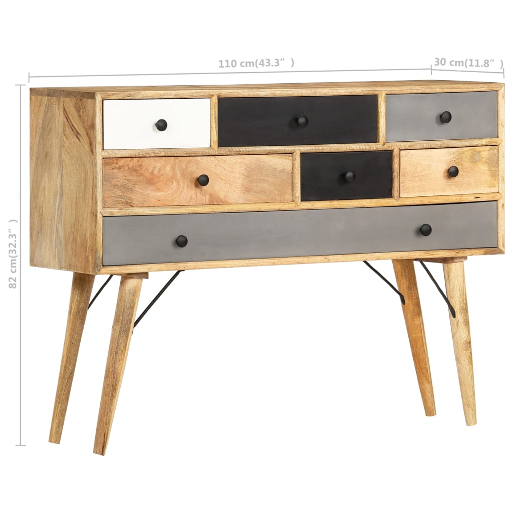 Sideboard 43.3&quot;X11.8&quot;X32.3&quot; Solid Mango Wood