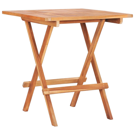 Folding Bistro Table 23.6&quot;X23.6&quot;X25.6&quot; Solid Teak Wood